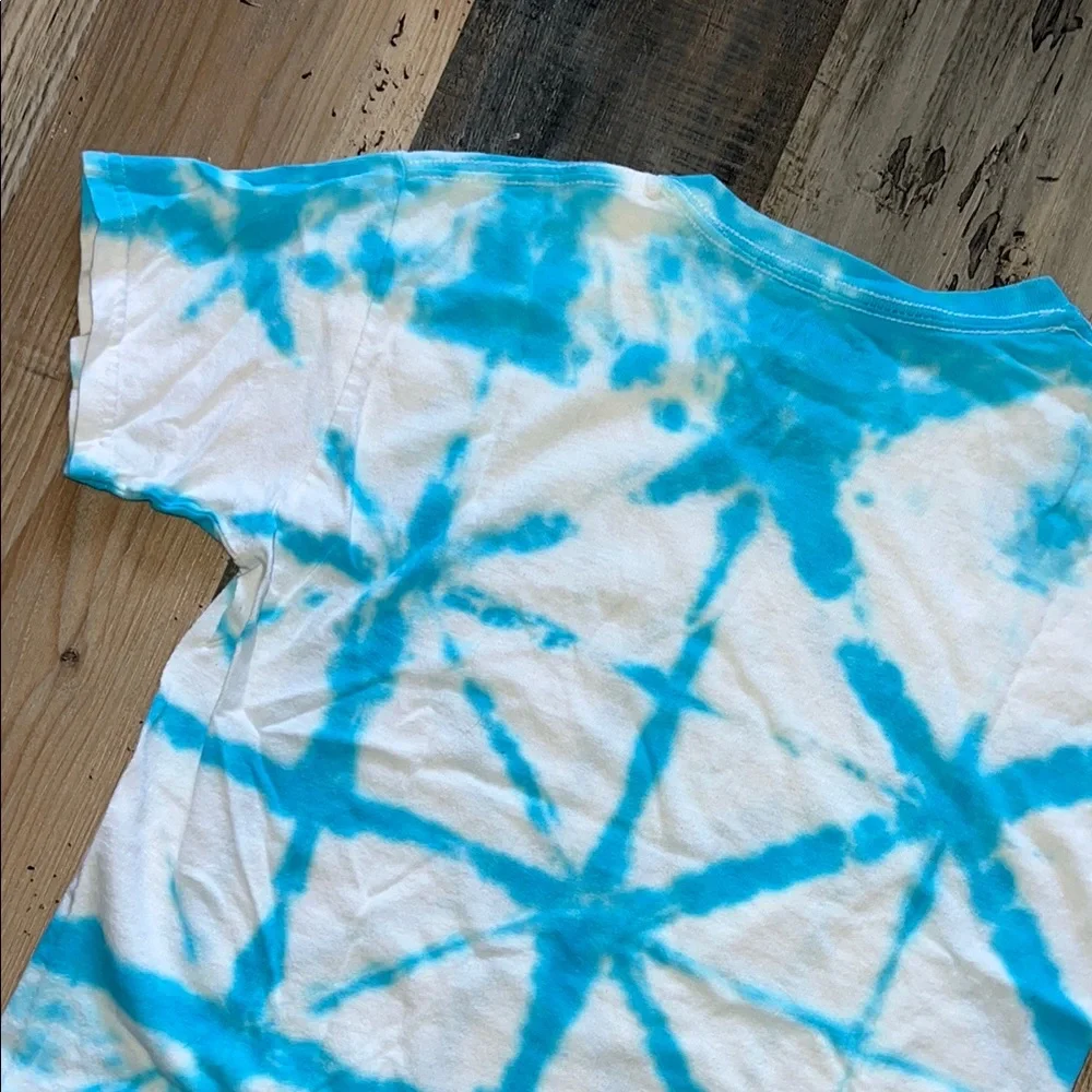 Blue & White Handmade Tie-Dye Gildan Kids T-Shirt Size: Youth Small (S)